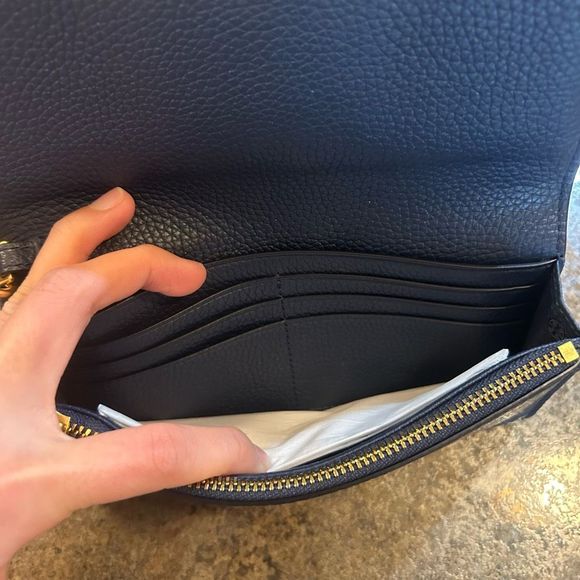 NWT Tory Burch Long Snap Wallet Royal Navy - Picture 3 of 11